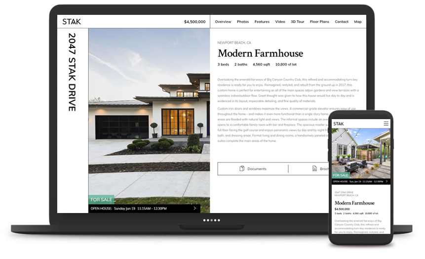 Single Property Website template example